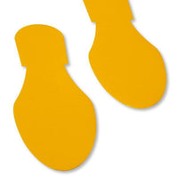 Empreinte de pas autocollante Jaune 223mm boite de 50 paires