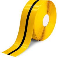 Bande marquage sol jaune et noir 100mm
