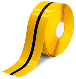 Bande marquage sol jaune et noir 100mm